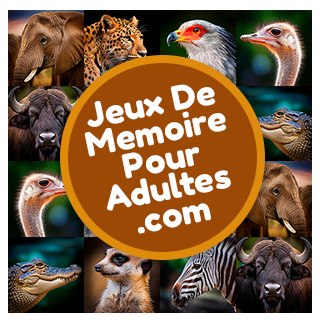 Jeux gratuits de mémoire en ligne pour adultes et pour personnes âgées: Les animaux d'Afrique
